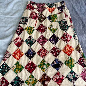 Anthropologie Tiny Patchwork Boho cottage skirt